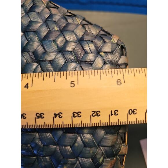 Vintage Woven Grass‎ Basket With Cover. Farmhouse, Sewing. - Picture 13 of 16